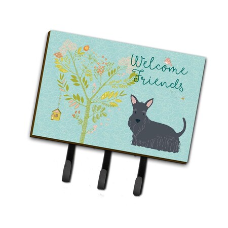 Carolines Treasures Welcome Friends Scottish Terrier Leash or Key Holder, 6 x 2 x 9 in. BB7616TH68